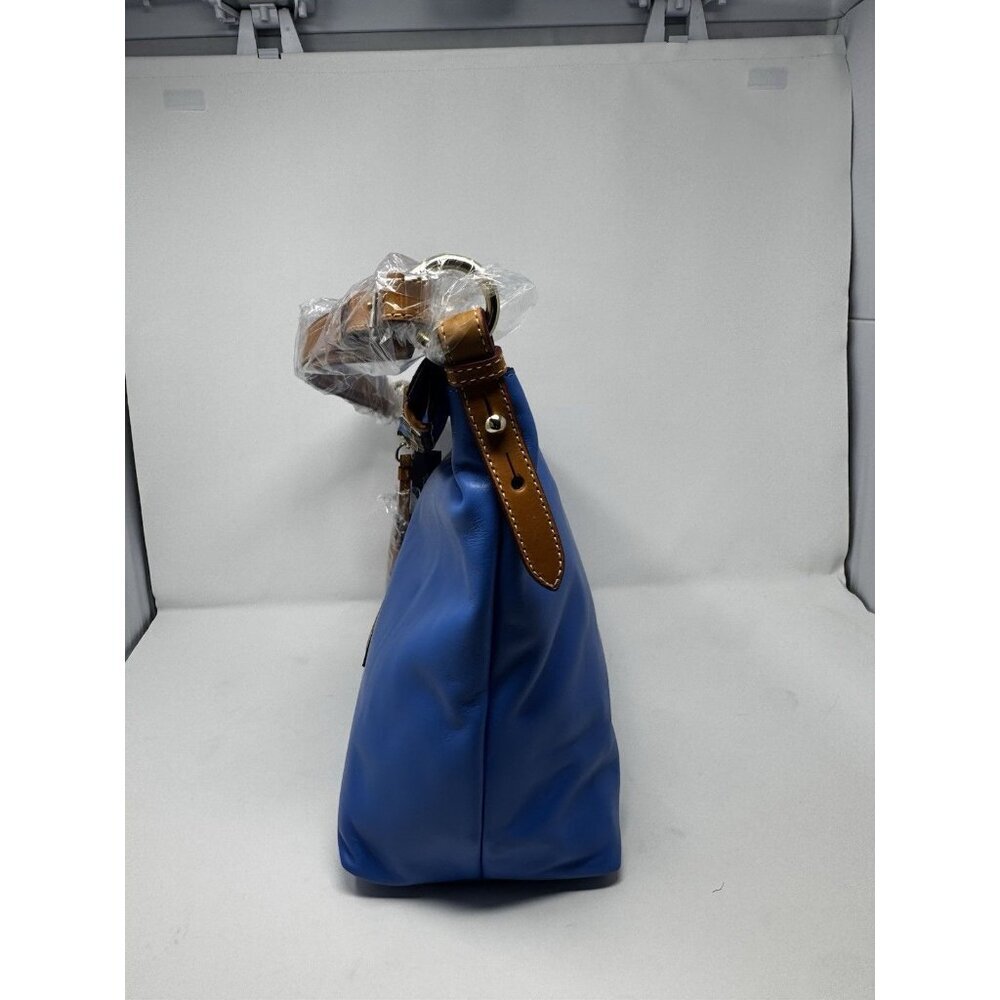 Dooney Bourke Hobo Shoulder Bag Ice Blue Smooth Leather McKenzie Tassels - Picture 10 of 16